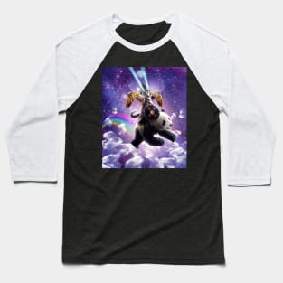 Lazer Warrior Space Cat Riding Panda With Taco Baseball T-Shirt